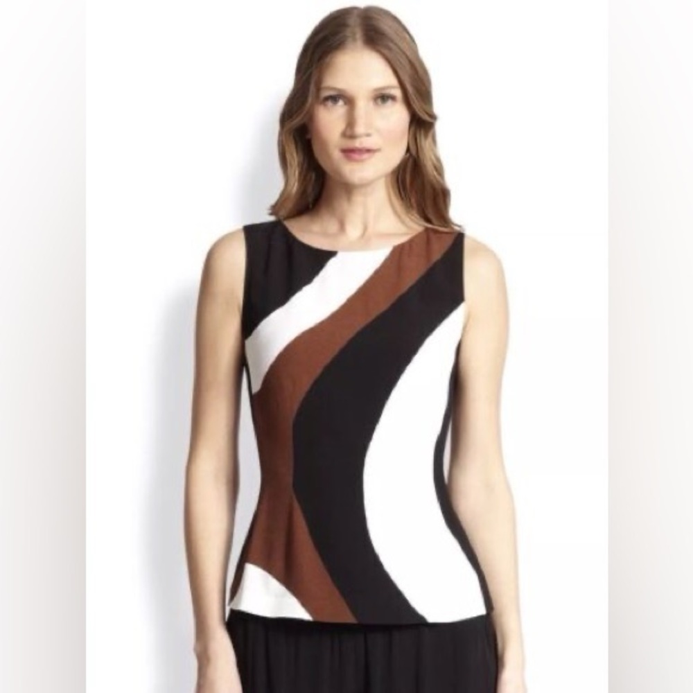 Kate Spade Tatiana Rio Swirl Crepe Top Size 4